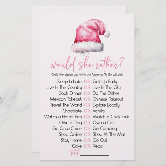 Rosa Weihnachtsmannmütze würde sie eher ein Baby D Briefpapier (Vorne/Hinten)