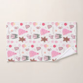 Rosa Weihnachtsmuster Badhandtuch Set (Handtuch)