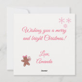 Rosa Weihnachtsmuster Feiertagskarte (Rückseite)