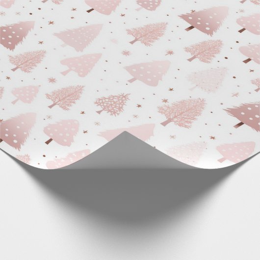 Rosa Weihnachtsmuster Geschenkpapier (Ecke)