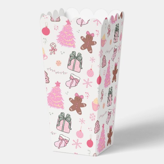 Rosa Weihnachtsmuster Geschenkschachtel (Rückseite)