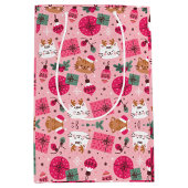 Rosa Weihnachtsmuster Mittlere Geschenktüte