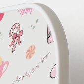 Rosa Weihnachtsmuster Pickleball Schläger (Linke Seite)