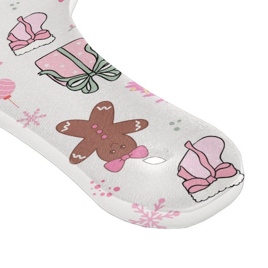 Rosa Weihnachtsmuster Schneidebrett (Ecke)