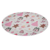 Rosa Weihnachtsmuster Schneidebrett (Ecke)