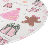 Rosa Weihnachtsmuster Schneidebrett (Ecke)