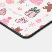 Rosa Weihnachtsmuster Schreibtischunterlage (Ecke)