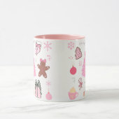 Rosa Weihnachtsmuster Tasse (Zentrum)