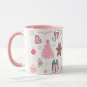 Rosa Weihnachtsmuster Tasse (Links)