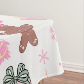 Rosa Weihnachtsmuster Tischdecke (Beispiel)