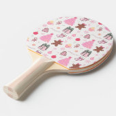 Rosa Weihnachtsmuster Tischtennis Schläger (Vorderseite)