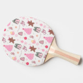 Rosa Weihnachtsmuster Tischtennis Schläger (Seitenansicht)