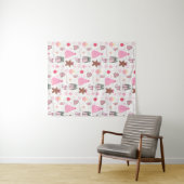 Rosa Weihnachtsmuster Wandteppich (Beispiel (Horizontal))