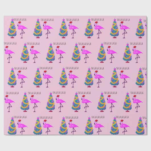 Rosa WeihnachtsPackpapier Flamingo-Sankt Geschenkpapier (Flach)