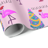 Rosa WeihnachtsPackpapier Flamingo-Sankt Geschenkpapier (Rolleneckpunkt)