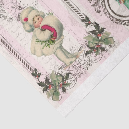 Rosa Weihnachtsprojektrahmen Vol. 1 Decoupage Seidenpapier (Ausschnitt)