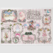 Rosa Weihnachtsprojektrahmen Vol. 1 Decoupage Seidenpapier (Vorderseite)