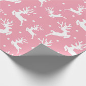 Rosa Weihnachtsrotwild-Packpapier Geschenkpapier (Ecke)