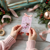 Rosa Weihnachtsrückführung Vintag von Geschenkanhänger