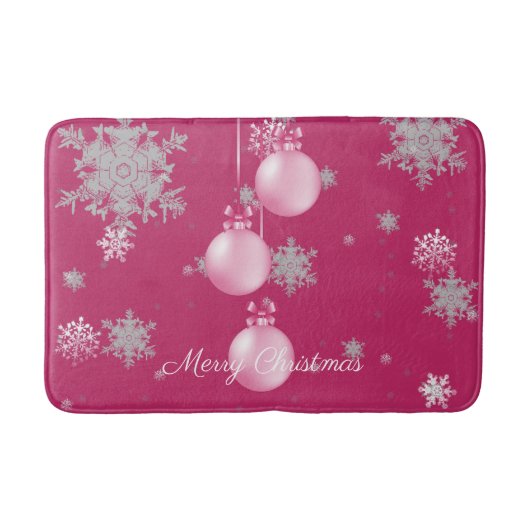 Rosa Weihnachtsschmuck Bath Mat Badematte (Vorderseite)