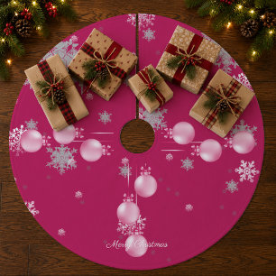 Rosa Weihnachtsschmuck Baumrock Fleece Weihnachtsbaumdecke