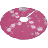 Rosa Weihnachtsschmuck Baumrock Polyester Weihnachtsbaumdecke (Schrägansicht)