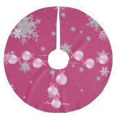 Rosa Weihnachtsschmuck Baumrock Polyester Weihnachtsbaumdecke (Vorderseite)