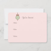 Rosa Weihnachtsschmuck Einladungen (Rückseite)