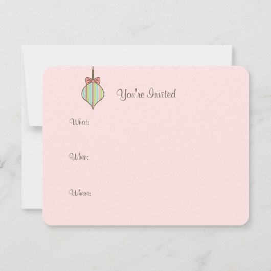 Rosa Weihnachtsschmuck Einladungen (Rückseite)