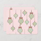 Rosa Weihnachtsschmuck Einladungen (Vorne/Hinten)