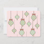 Rosa Weihnachtsschmuck Einladungen (Vorderseite)