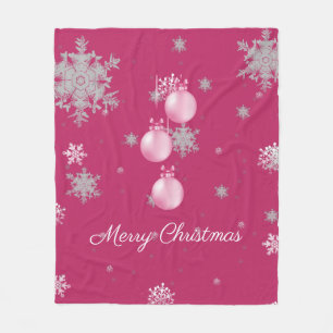 Rosa Weihnachtsschmuck Fleece Blanket