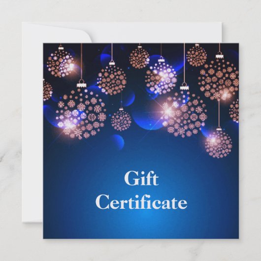 Rosa Weihnachtsschmuck - Geschenkgutschein (Vorderseite)