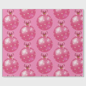Rosa Weihnachtsschmuck Geschenkpapier (Flach)