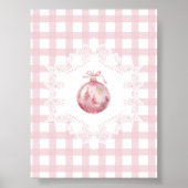 Rosa Weihnachtsschmuck Green Gingham Holiday Poster (Vorne)