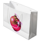 Rosa Weihnachtsschmuck Große Geschenktasche Geschenktüte (Vorderseite Schrägansicht)