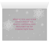 Rosa Weihnachtsschmuck Grußkarte (Innenansicht Horizontal (Unten))