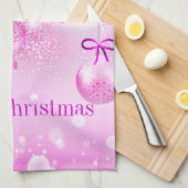 Rosa Weihnachtsschmuck Küchentücher (Viertel Falte)