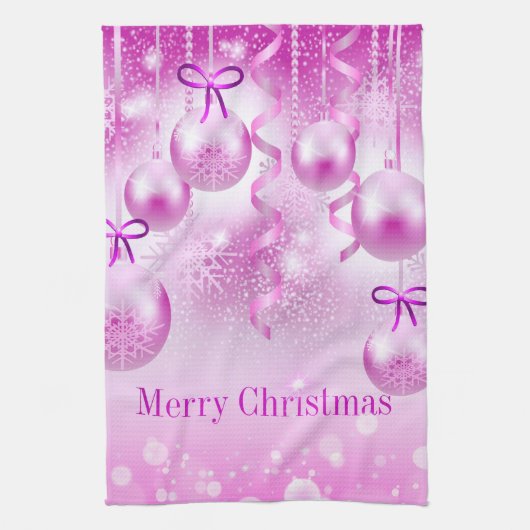 Rosa Weihnachtsschmuck Küchentücher (Vertikal)