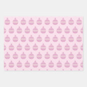 Rosa Weihnachtsschmuck Muster Trio Holiday Geschenkpapier Set (Vorderseite 2)
