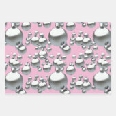 Rosa Weihnachtsschmuck Muster Trio Holiday Geschenkpapier Set (Vorderseite)