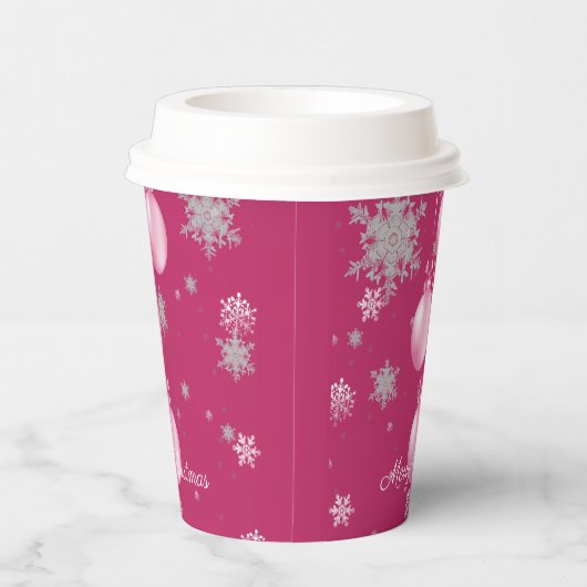 Rosa Weihnachtsschmuck Papier Cup Pappbecher (Rechts)