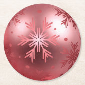 Rosa Weihnachtsschmuck Runder Pappuntersetzer (Vorderseite)