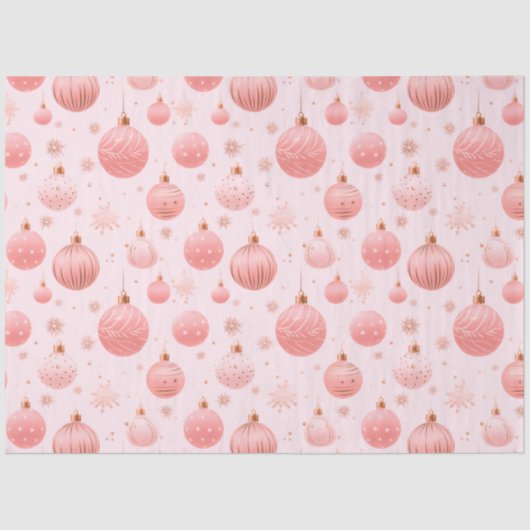 Rosa Weihnachtsschmuck Schneeflocken Weihnachten Seidenpapier (Vorderseite)