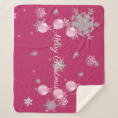 Rosa Weihnachtsschmuck Sherpa Blanket Sherpadecke (Vorderseite)