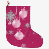 Rosa Weihnachtsschmuck Strumpf Großer Weihnachtsstrumpf (Vorderseite)