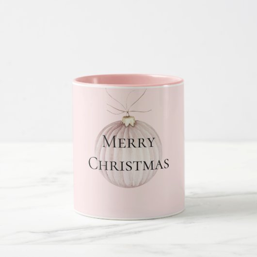 Rosa Weihnachtsschmuck Tasse (Zentrum)
