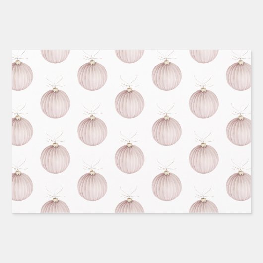 Rosa Weihnachtsschmuck Tasse Geschenkpapier Set (Vorderseite 3)