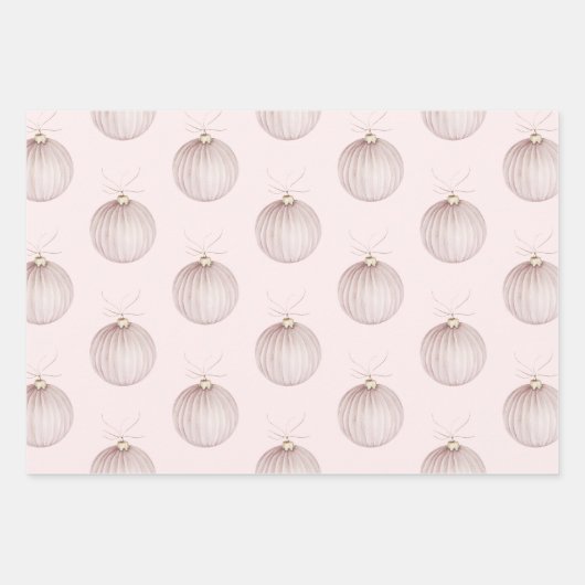 Rosa Weihnachtsschmuck Tasse Geschenkpapier Set (Vorderseite)