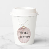Rosa Weihnachtsschmuck Tasse Pappbecher (Vorderseite)